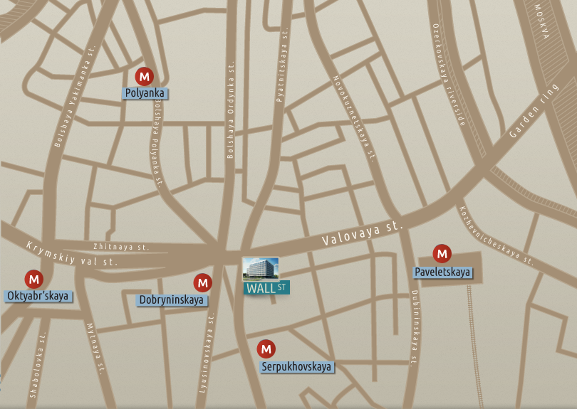 Wall Street Business Center trsnsport map